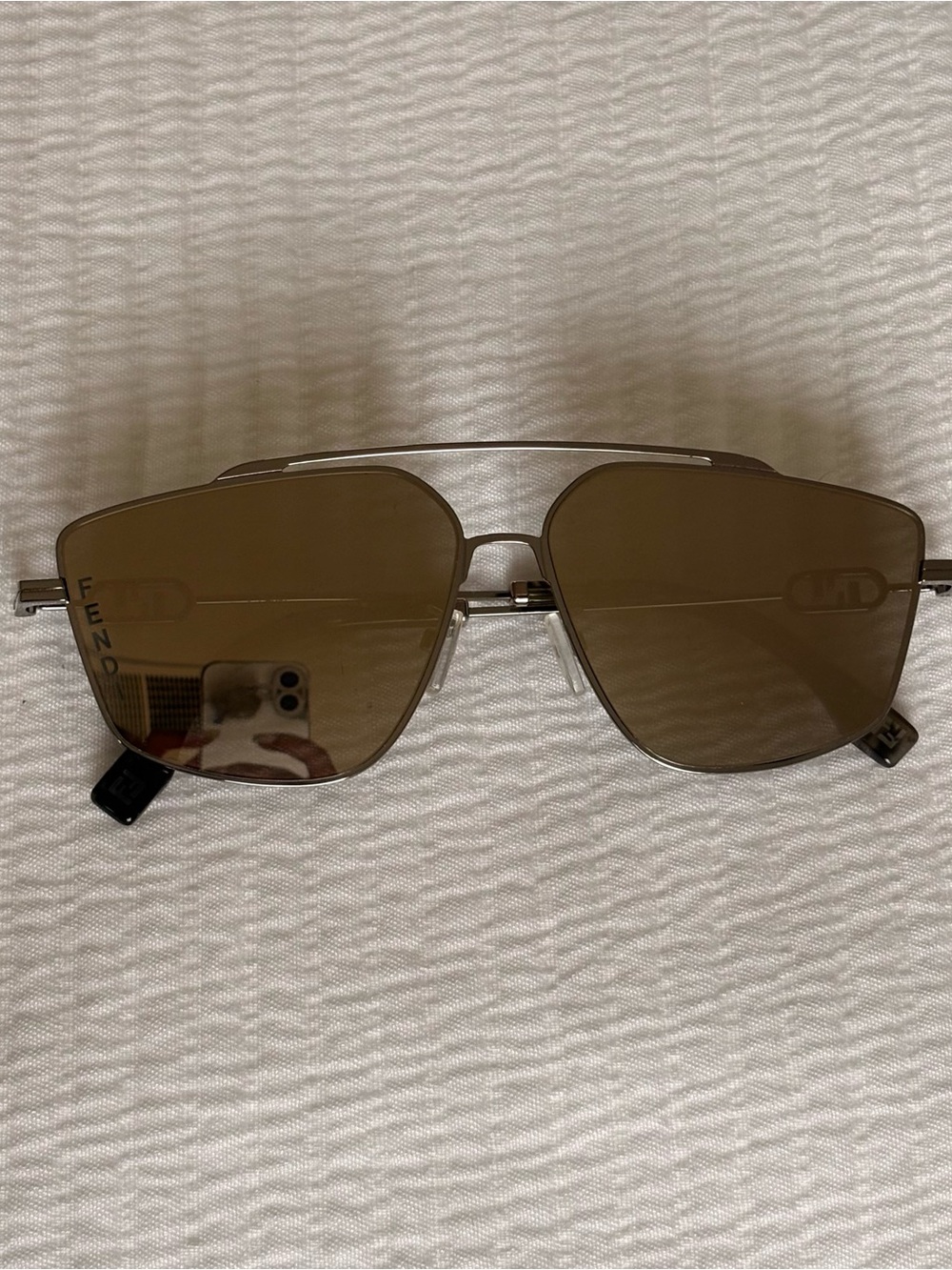 Fendi Mirror Lens Metal Frame Sunglasses